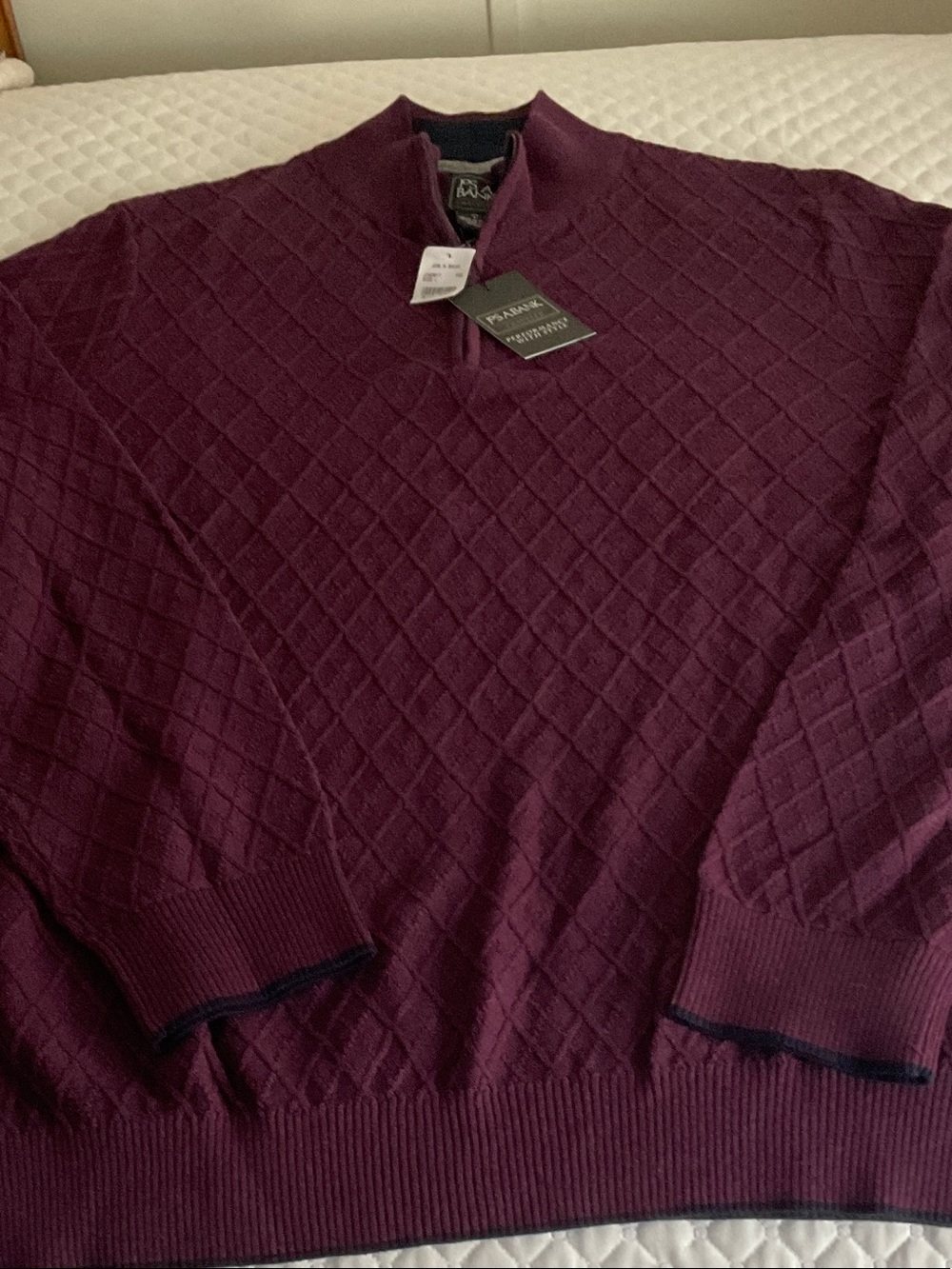 Jos. A. Bank Men's Diamond-Pattern Quarter-Zip Sweater